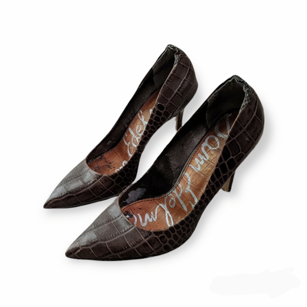 Sam Edelman Brown Crocodile Hazel High Heel Pumps 7